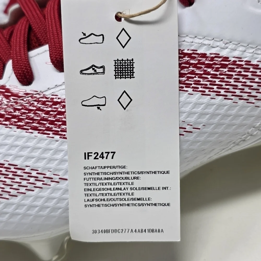 adidas Adizero Impact Football Cleats Mens Size 9 White Red Shoes IF2477 New